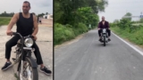 [Watch Video] The Great Khali, Indian WWE legend, caught riding The bullet Like a mini toy